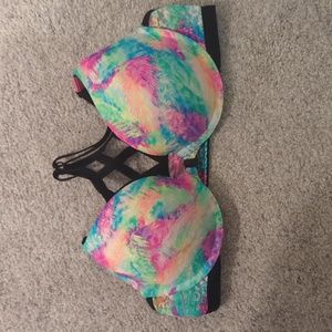 PINK Victoria's secret rainbow front closure bra